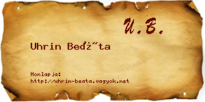 Uhrin Beáta névjegykártya